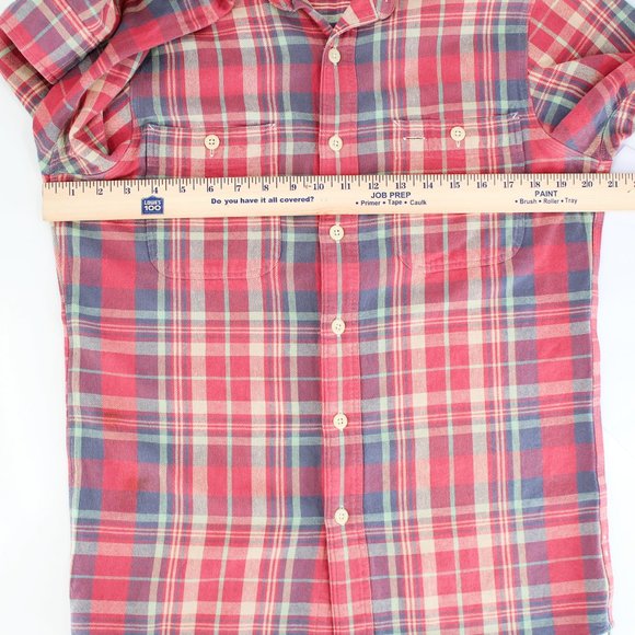 VTG Polo Ralph Lauren Shirt Cotton  Flannel Plaid Button Up Long Slv Men's Small - Picture 7 of 16